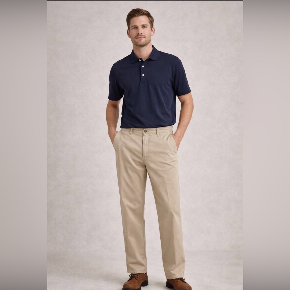 L.L.Bean Comfort Waist Khaki Pants Men’s 38x28 Beige Classic Fit